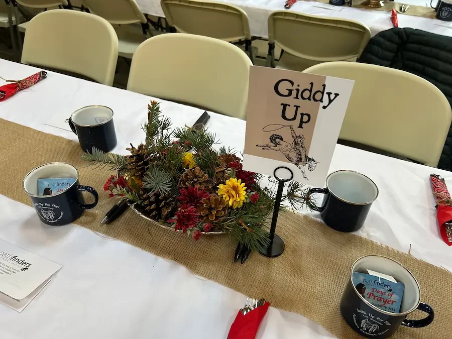 Table Decorations at the Pathfinders BBQ