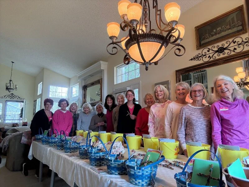 SYNC Ladies gathered to make Easter Baskets for Awaken Kids