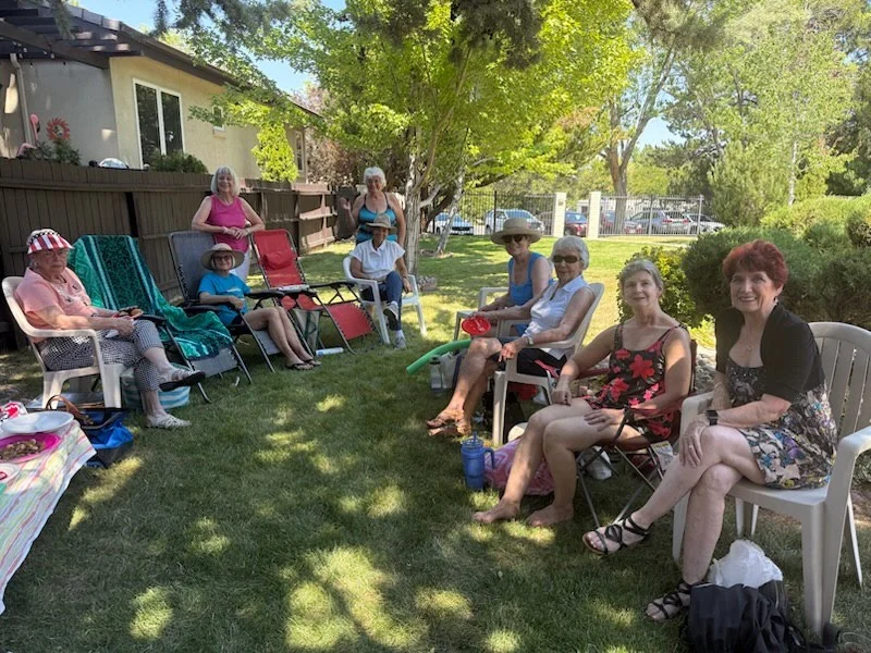 SYNC Ladies relaxing at the annual pool party and potluck