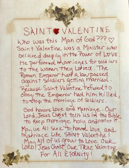Story of St Valentine