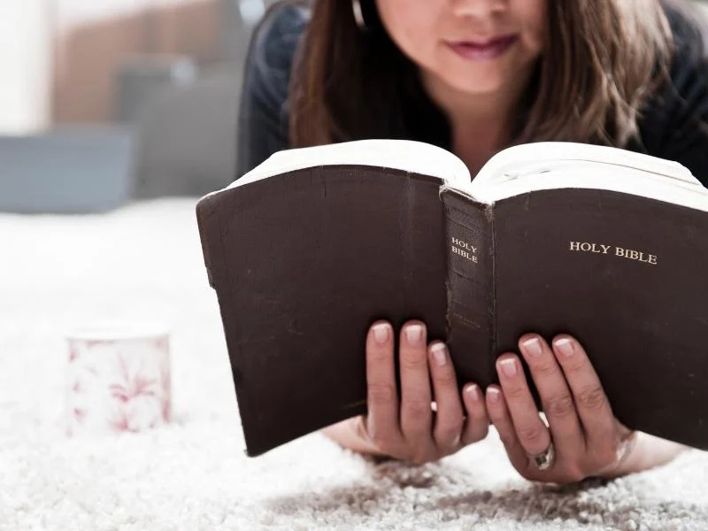 Woman reading the Bible